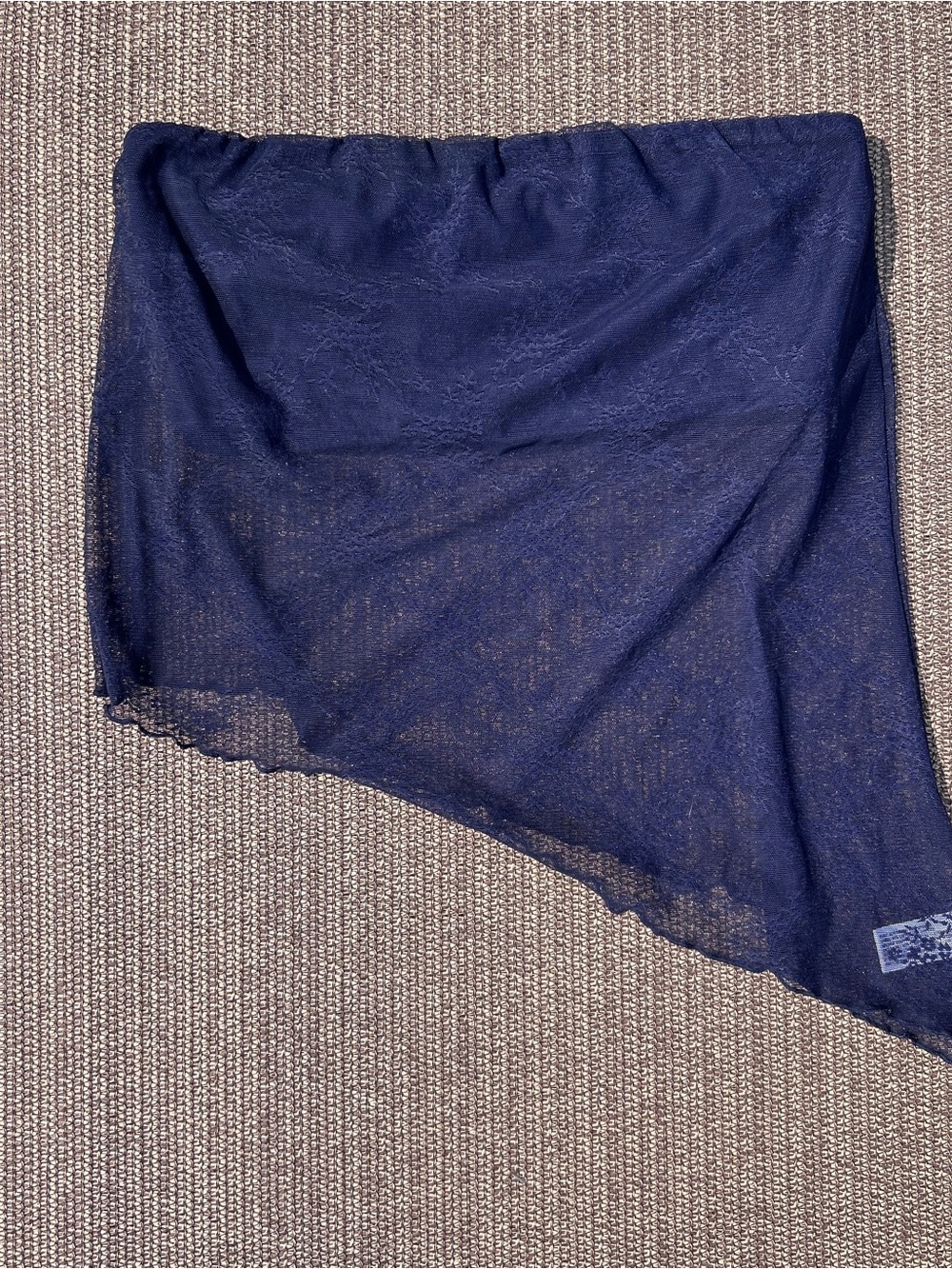 Wild Fable Navy Blue Floral Lace Asymmetrical Hanky Hem Tube Top M